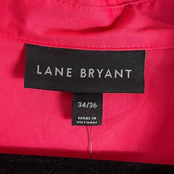 NEW Lane Bryant Womens Plus 34/36 No Peek Button Up Shirt Pink Blouse Top - Picture 3 of 12